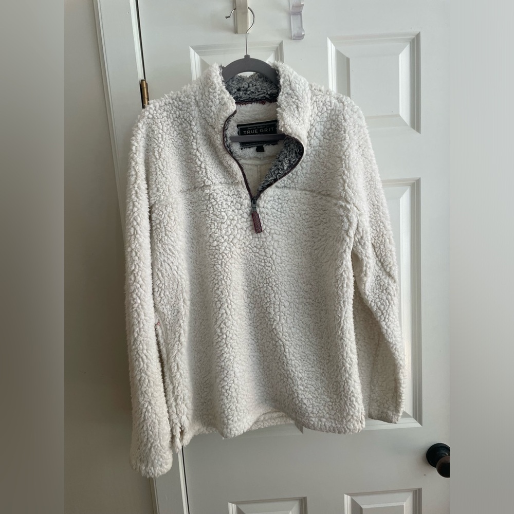 True Grit White Sherpa Pull Over
